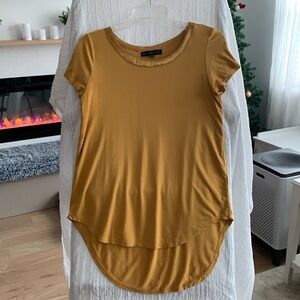 Joan Vass New York Women's Marigold Short Sleeve Long T-Shirt - XS